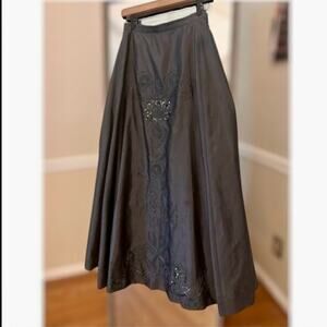 Debby Morgan Size 6 Long Formal Full Skirt Sequins Gray
